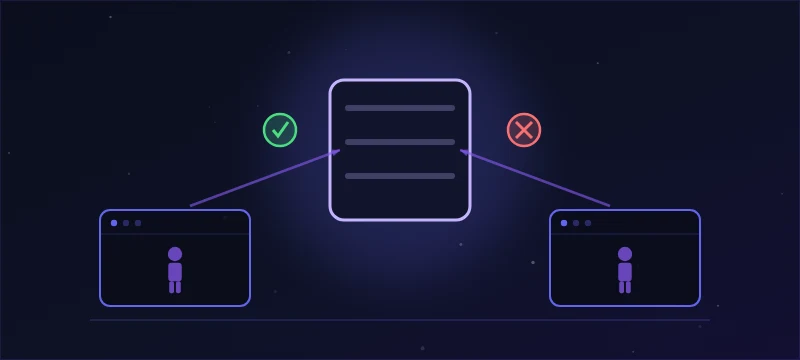 A server validating two clients' inputs with an approval check and a denial
