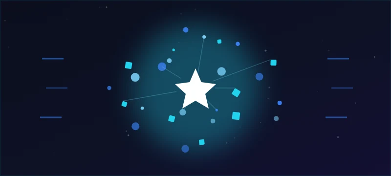 An impact starburst exploding into radial particles with screen-shake ticks